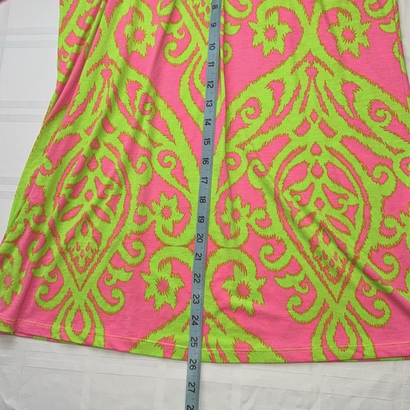 Beautiful Pink And Green Womens Tunic With Ruffled Sleeves 3X - Picture 6 of 6